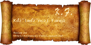 Kálmánczi Fanni névjegykártya