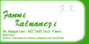 fanni kalmanczi business card